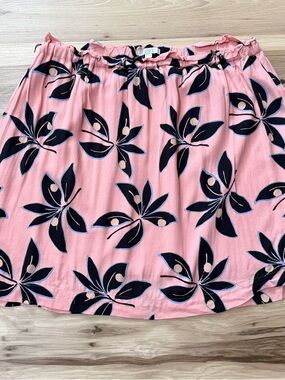 LOFT Floral Skirt XL | High-Waisted Peach Pink Tropical Flowy Skirt Women’s